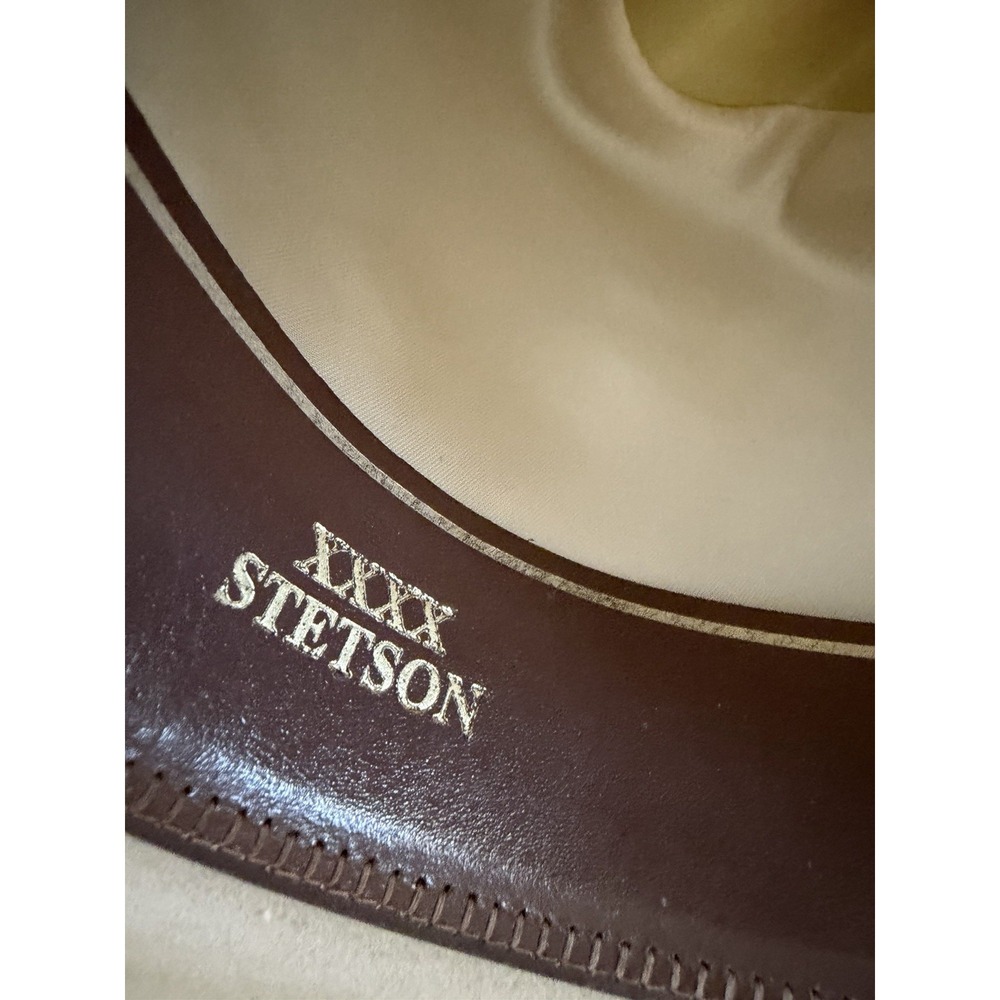 Vintage Stetson 4x Beaver Cowboy Hat SIZE 7 1/2 FEATHER Silver Belly NO BOX - Picture 8 of 9